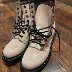 Dr. Martens White and Black Combat Boots